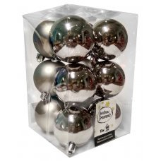 Χριστουγεννιάτικες Μπάλες Γκρι - Σετ 12 τεμ. (6cm)